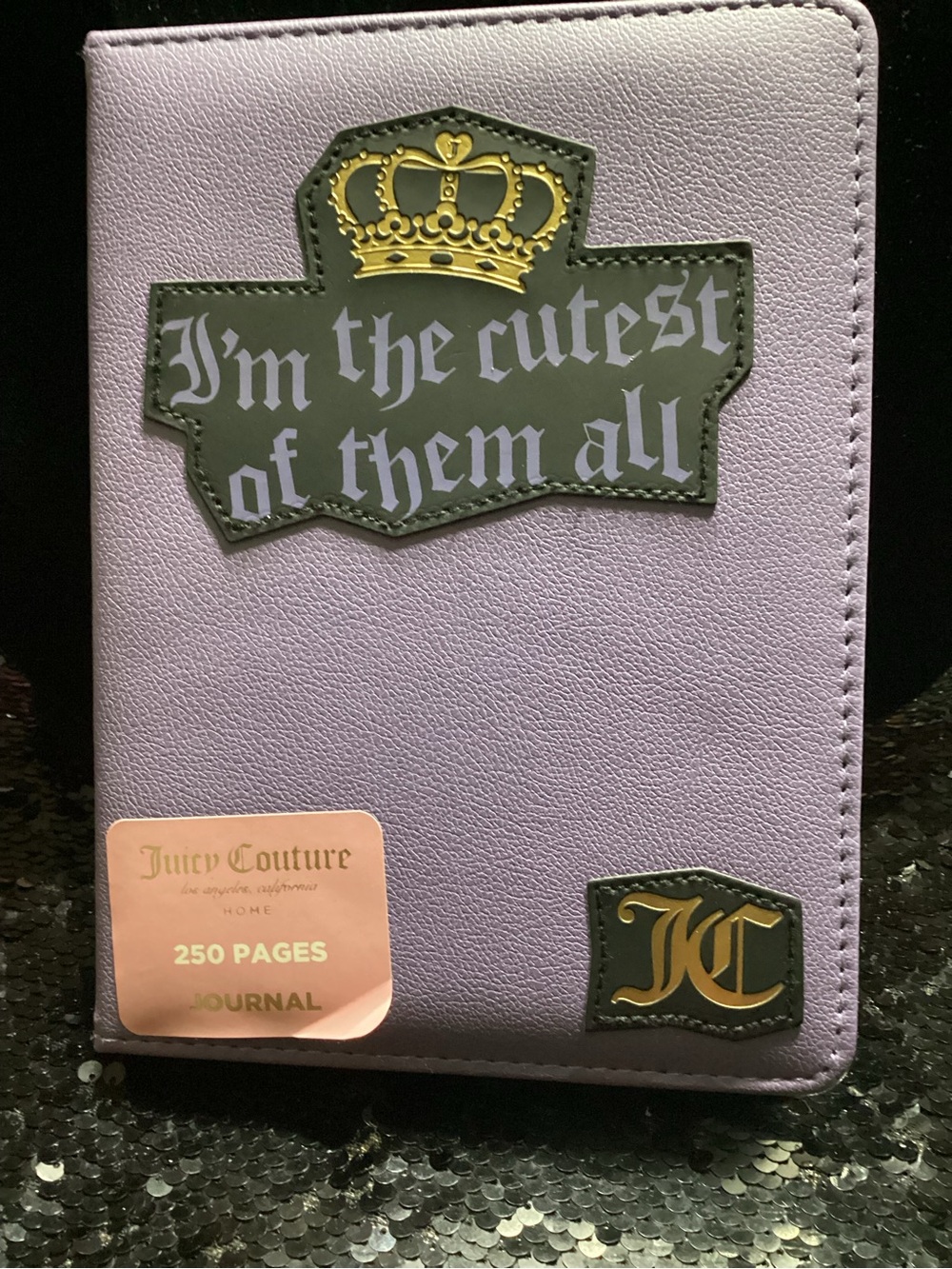 Juicy Couture Lavender Faux-Leather Notebook with Gold Logo